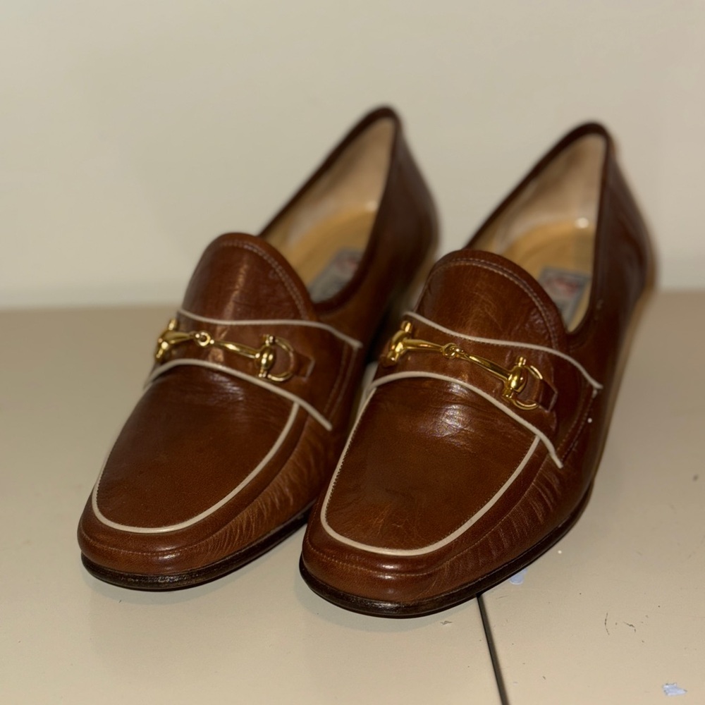 Vintage Brown Leather Loafers made in Italy